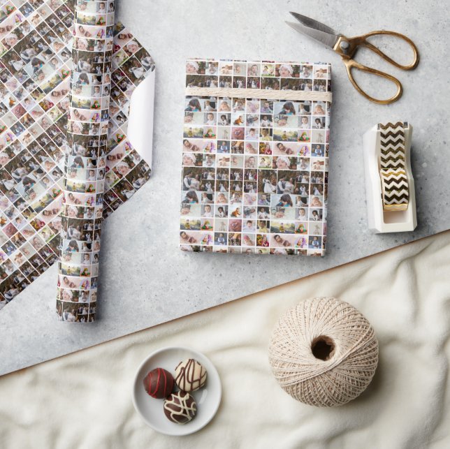 Entwerfen Sie Ihre eigene 40 FotoCollage Geschenkpapier (Kunsthandwerk)
