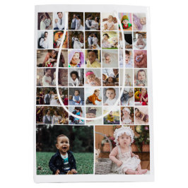 Entwerfen Sie Ihre eigene 40 FotoCollage Mittlere Geschenktüte