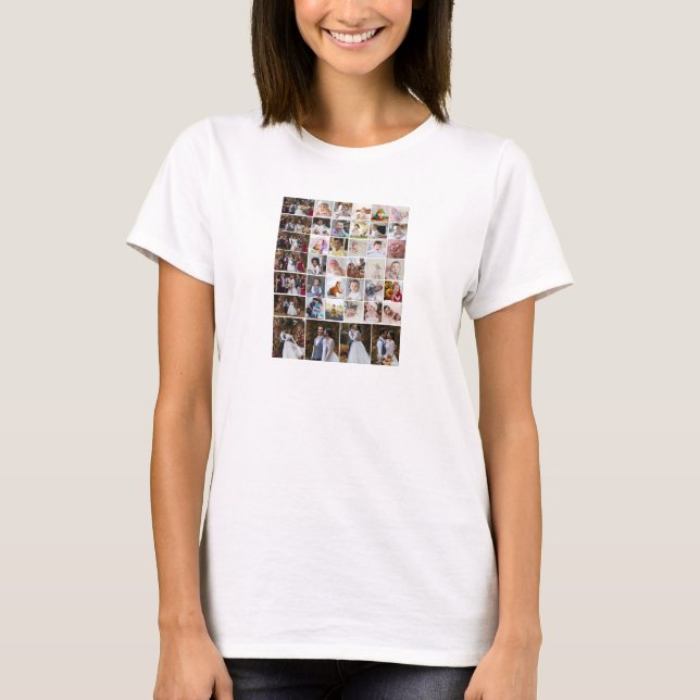 Entwerfen Sie Ihre eigene 40 FotoCollage T-Shirt (Vorderseite)