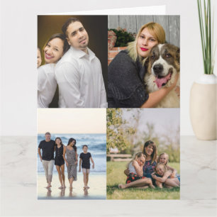 Entwerfen Sie Ihre eigene 4-Familienfoto-Collage Karte