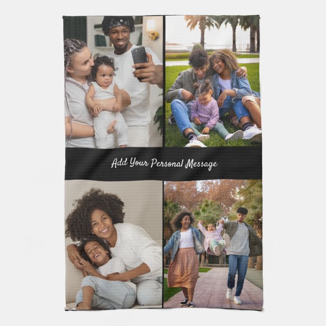 Entwerfen Sie Ihre eigene 4-FotoCollage Geschirrtuch (Vertikal)