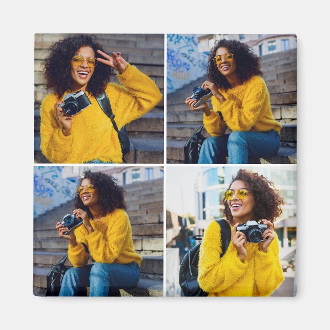 Entwerfen Sie Ihre eigene 4-FotoCollage Magnet (Vorne)