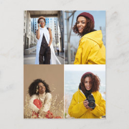 Entwerfen Sie Ihre eigene 4-FotoCollage Postkarte