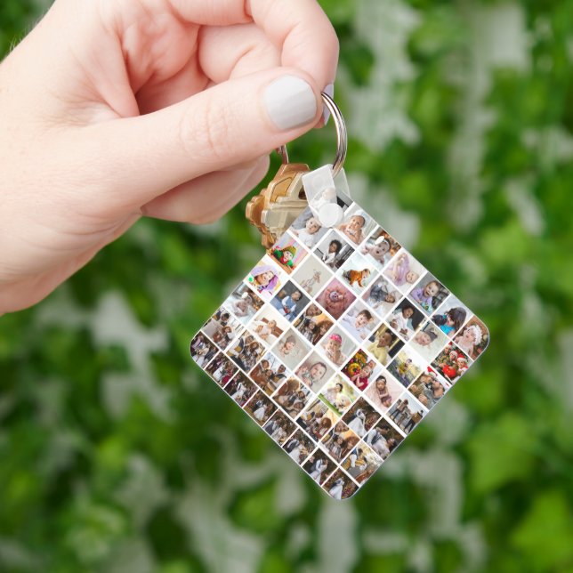 Entwerfen Sie Ihre eigene 50 FotoCollage Schlüsselanhänger (Hand)