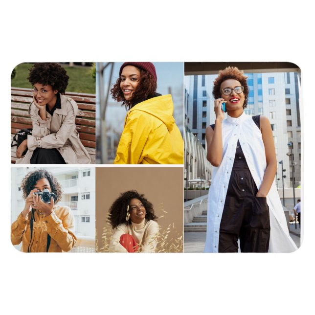 Entwerfen Sie Ihre eigene 5-FotoCollage Magnet (Horizontal)