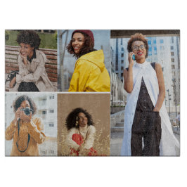 Entwerfen Sie Ihre eigene 5-FotoCollage Schneidebrett