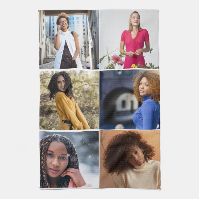 Entwerfen Sie Ihre eigene 6 FotoCollage Geschirrtuch (Vertikal)