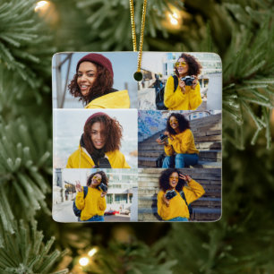 Entwerfen Sie Ihre eigene 6 FotoCollage Keramikornament