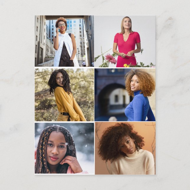 Entwerfen Sie Ihre eigene 6 FotoCollage Postkarte (Vorderseite)