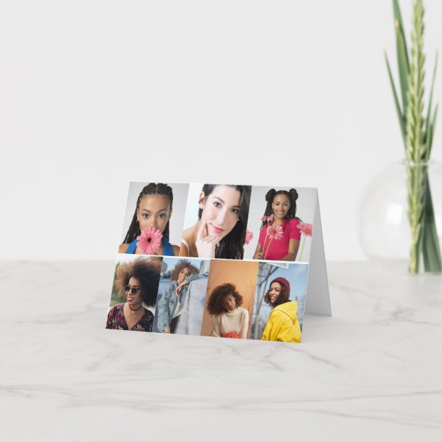 Entwerfen Sie Ihre eigene 7 FotoCollage Dankeskarte (Vorderseite)