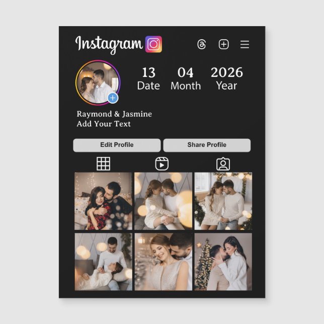 Entwerfen Sie Ihre eigene 7 FotoCollage Magnetkarte (Vorderseite)