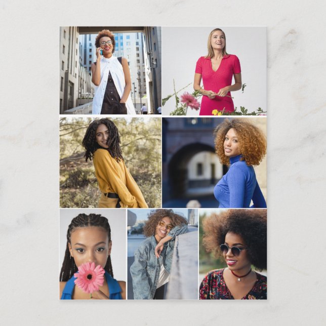 Entwerfen Sie Ihre eigene 7 FotoCollage Postkarte (Vorderseite)