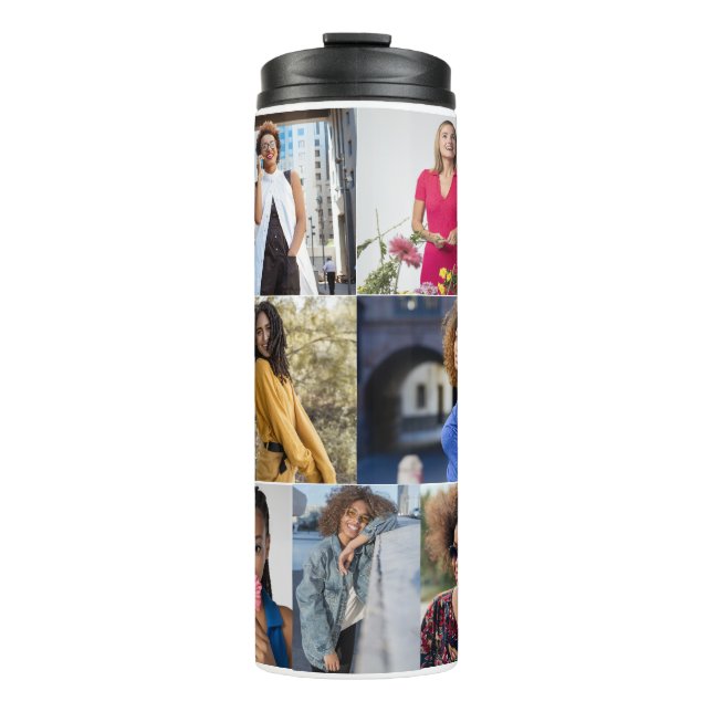 Entwerfen Sie Ihre eigene 7 FotoCollage Thermosbecher (Vorderseite)