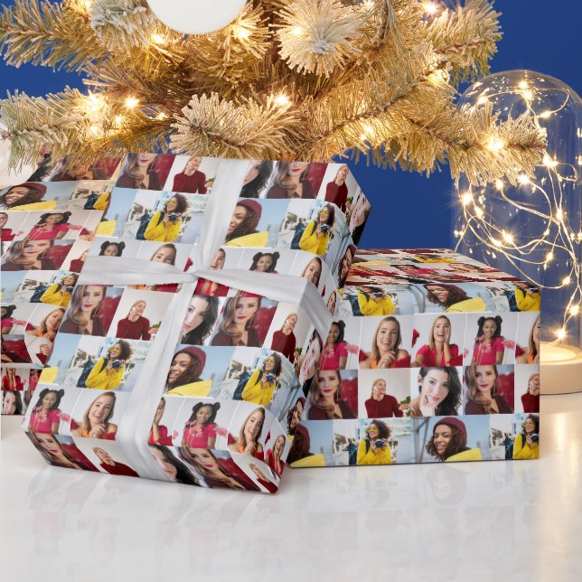 Entwerfen Sie Ihre eigene 8 FotoCollage Geschenkpapier (Feiertage)
