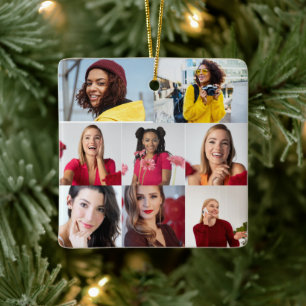 Entwerfen Sie Ihre eigene 8 FotoCollage Keramikornament