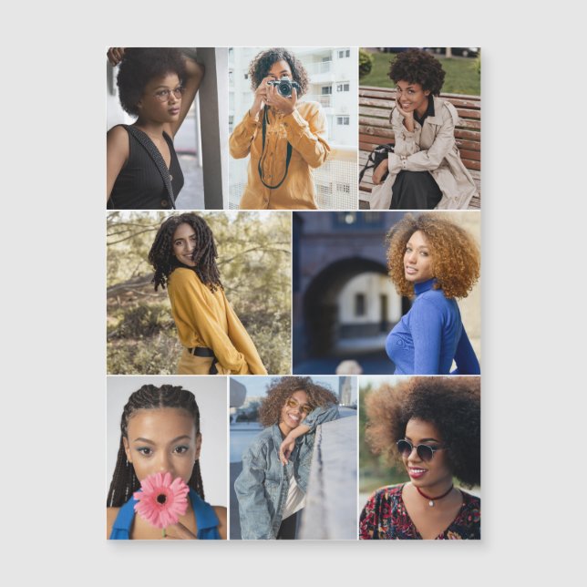 Entwerfen Sie Ihre eigene 8 FotoCollage Magnetkarte (Vorderseite)