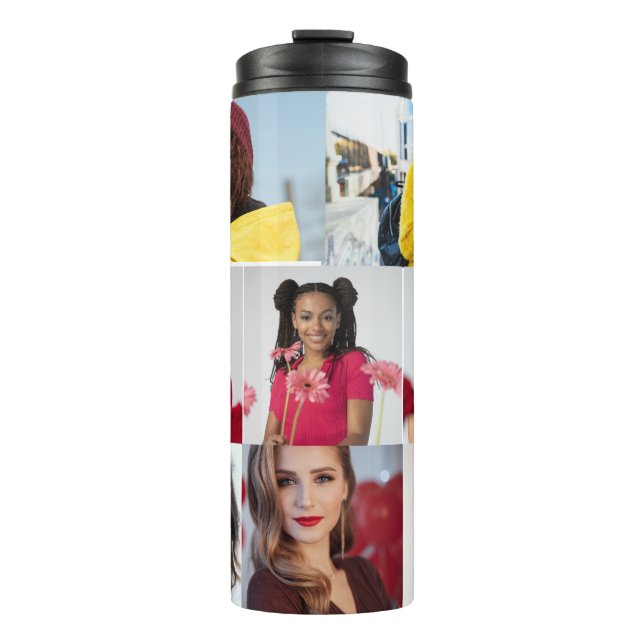Entwerfen Sie Ihre eigene 8 FotoCollage Thermosbecher (Vorderseite)