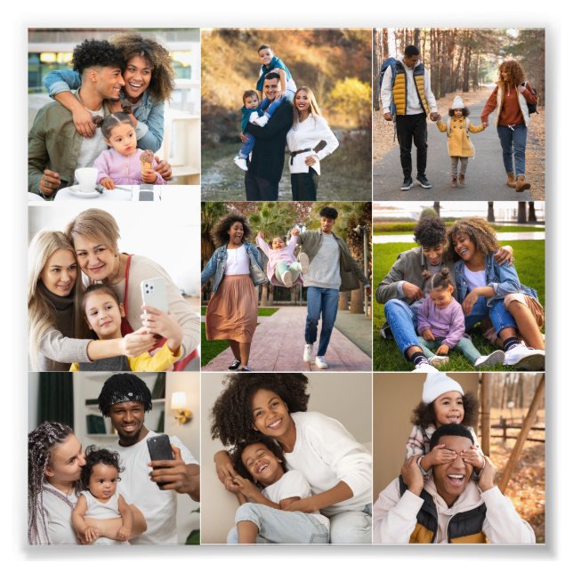 Entwerfen Sie Ihre eigene 9 FotoCollage Fotodruck (Vorne)