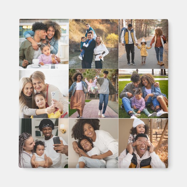 Entwerfen Sie Ihre eigene 9 FotoCollage Magnet (Vorne)