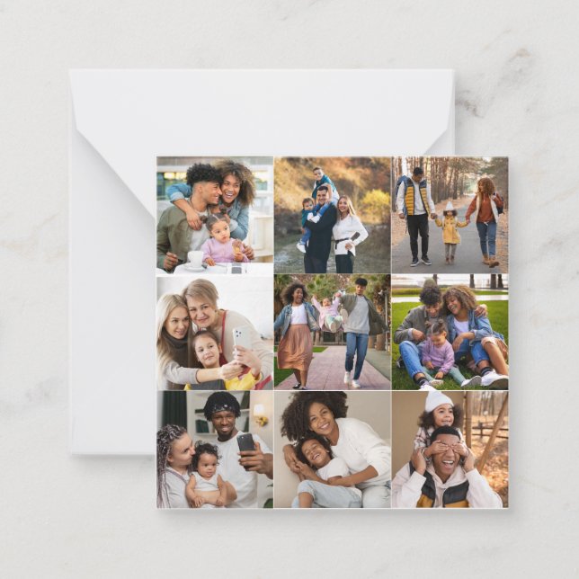 Entwerfen Sie Ihre eigene 9 FotoCollage Mitteilungskarte (Vorderseite)