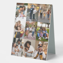 Entwerfen Sie Ihre eigene 9 FotoCollage Tischaufsteller