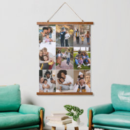 Entwerfen Sie Ihre eigene 9 FotoCollage Wandteppich Mit Holzrahmen