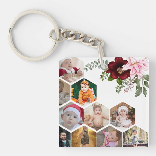 Entwerfen Sie Ihre eigene Blumenkollektion 10 Schlüsselanhänger (Vorderseite)