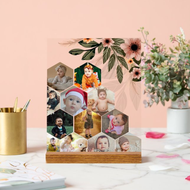 Entwerfen Sie Ihre eigene Blumenkollektion 12 Acrylschild (Hochzeit)