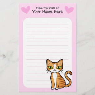 Entwerfen Sie Ihre eigene Cartoon-Katze Briefpapier