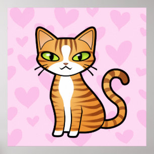 Entwerfen Sie Ihre eigene Cartoon-Katze (Herz der  Poster