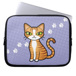 Entwerfen Sie Ihre eigene Cartoon-Katze Laptopschutzhülle