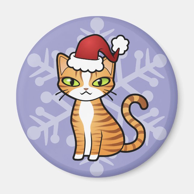 Entwerfen Sie Ihre eigene Cartoon-Katze (Weihnacht Magnet (Vorne)