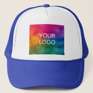 Entwerfen Sie Ihre eigene elegante White Royal Blu Truckerkappe