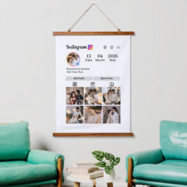 Entwerfen Sie Ihre eigene Foto-Collage mit 7 Fotos Wandteppich Mit Holzrahmen