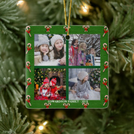 Entwerfen Sie Ihre eigene Foto-Collage Weihnachten Keramikornament