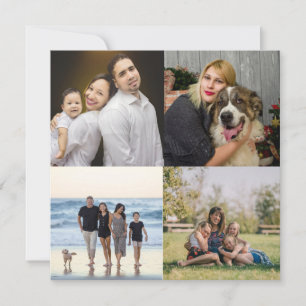 Entwerfen Sie Ihre eigene Fotocollage für 4 Famili Feiertagskarte