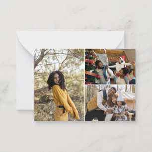 Entwerfen Sie Ihre eigene Fotocollage mit 3 Fotos Mitteilungskarte