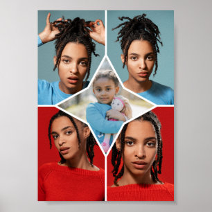 Entwerfen Sie Ihre eigene Fotocollage mit 5 Fotos Poster