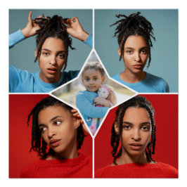 Entwerfen Sie Ihre eigene Fotocollage mit 5 Fotos Poster