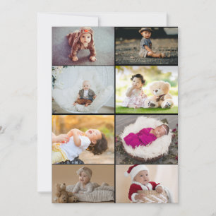 Entwerfen Sie Ihre eigene Fotocollage mit 8 Fotos Mitteilungskarte