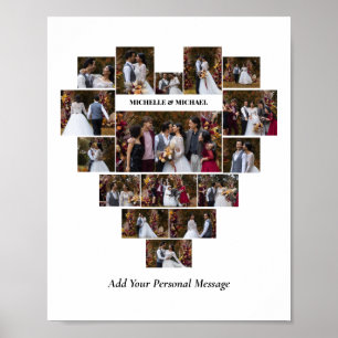 Entwerfen Sie Ihre eigene herzförmige Fotocollage Poster