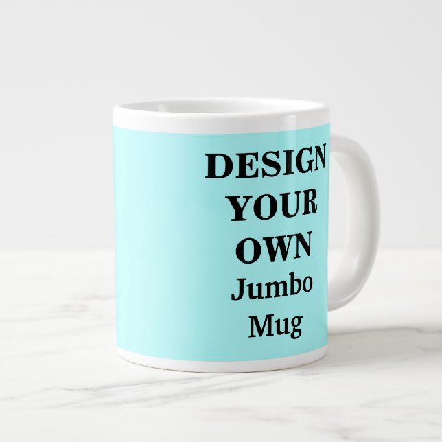 Entwerfen Sie Ihre eigene Jumbo-Tasse - Light Blue (Vorderseite Rechts)