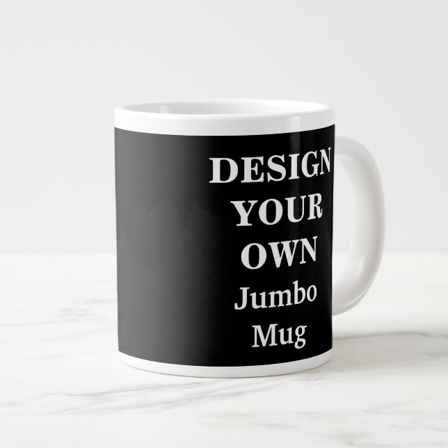 Entwerfen Sie Ihre eigene Jumbo-Tasse - Schwarz (Vorderseite Rechts)