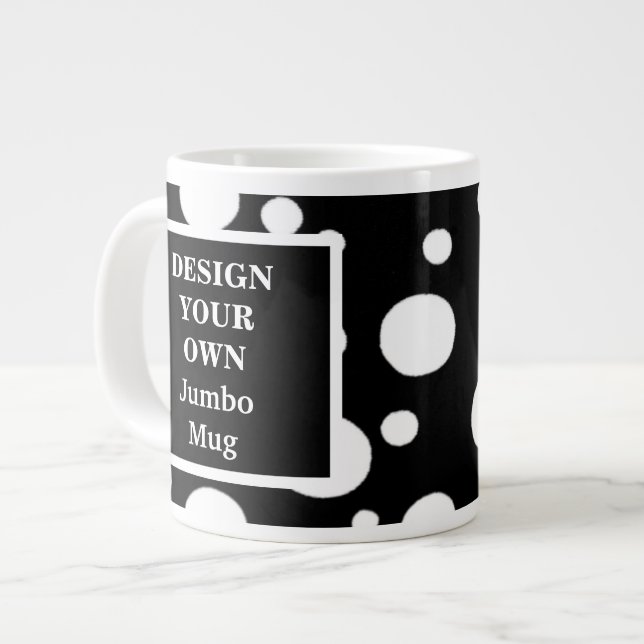 Entwerfen Sie Ihre eigene Jumbo-Tasse - Schwarz-We (Vorderseite Links)