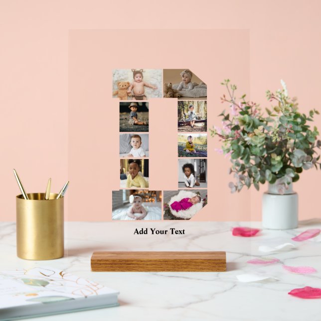 Entwerfen Sie Ihre eigene Letter-D-FotoCollage Acrylschild (Hochzeit)