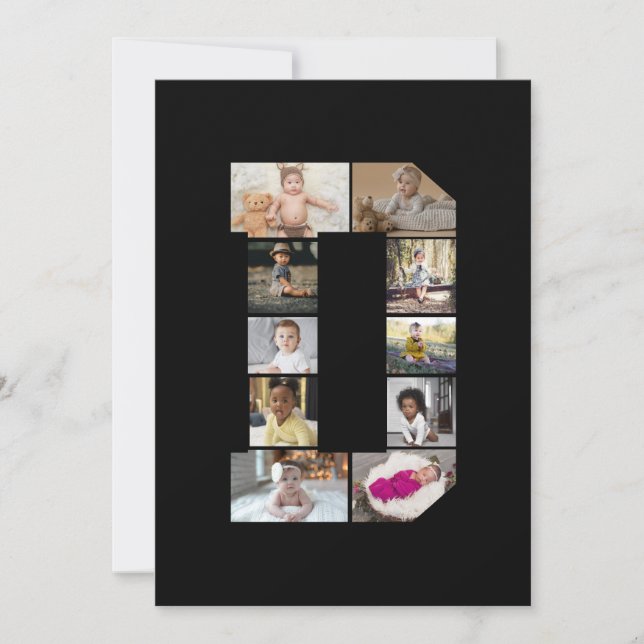 Entwerfen Sie Ihre eigene Letter-D-FotoCollage Karte (Vorderseite)