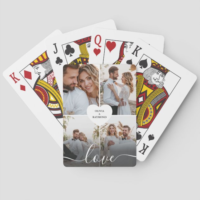 Entwerfen Sie Ihre eigene Liebe Collage Fotografy Spielkarten (Rückseite)