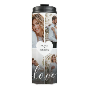 Entwerfen Sie Ihre eigene Liebe Collage Fotografy Thermosbecher