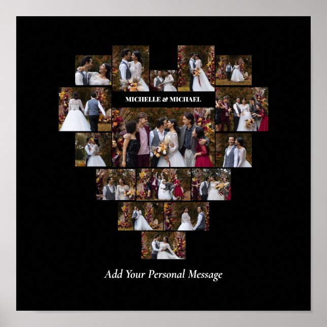 Entwerfen Sie Ihre eigene Liebe Herz geformt FotoC Poster (Vorne)