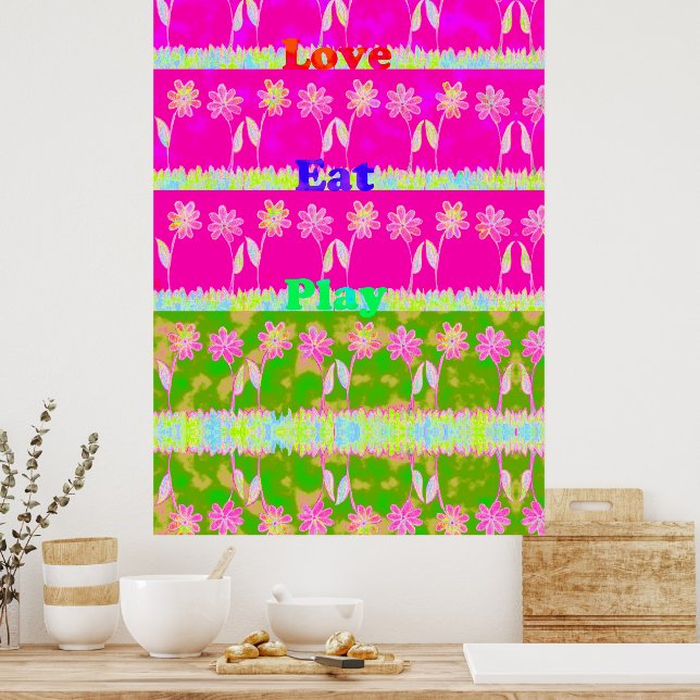 Entwerfen Sie Ihre eigene Liebe und spielen Sie fa Poster (Küche)